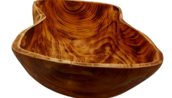 Handcrafted Oval Pokot Wooden Bowl - 12-Inch Serving Dish - Image 3