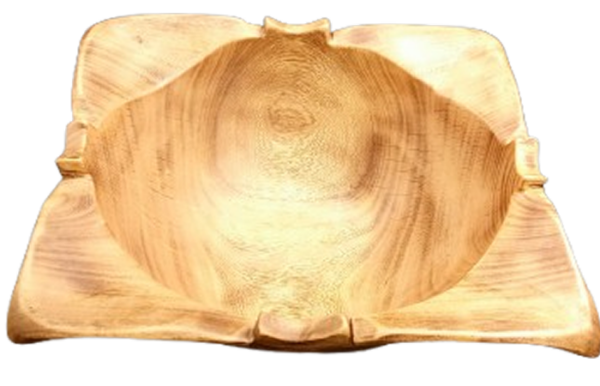 12-Inch Wooden Cabbage-Shaped Bowl