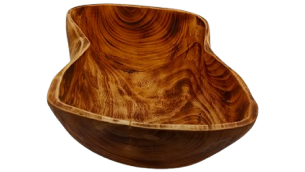 Handcrafted Oval Pokot Wooden Bowl – 8-Inch Serving Dish