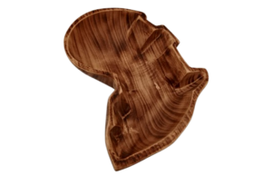 Africa-Shaped Medium-Sized Wooden Bowl