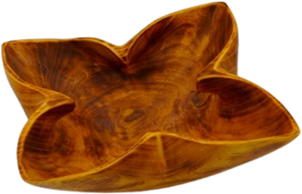 Hand-Carved 8-Inch Star-Shaped Jacaranda Wooden Bowl - Image 2