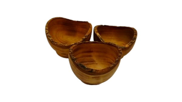 Handcrafted Jacaranda Wood Bowl – 4 inches with Live Bark Edge - Image 3