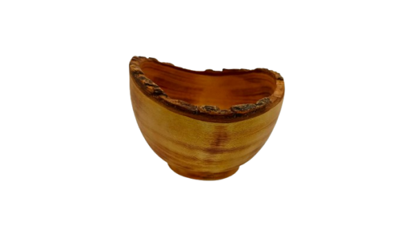 Handcrafted Jacaranda Wood Bowl – 4 inches with Live Bark Edge